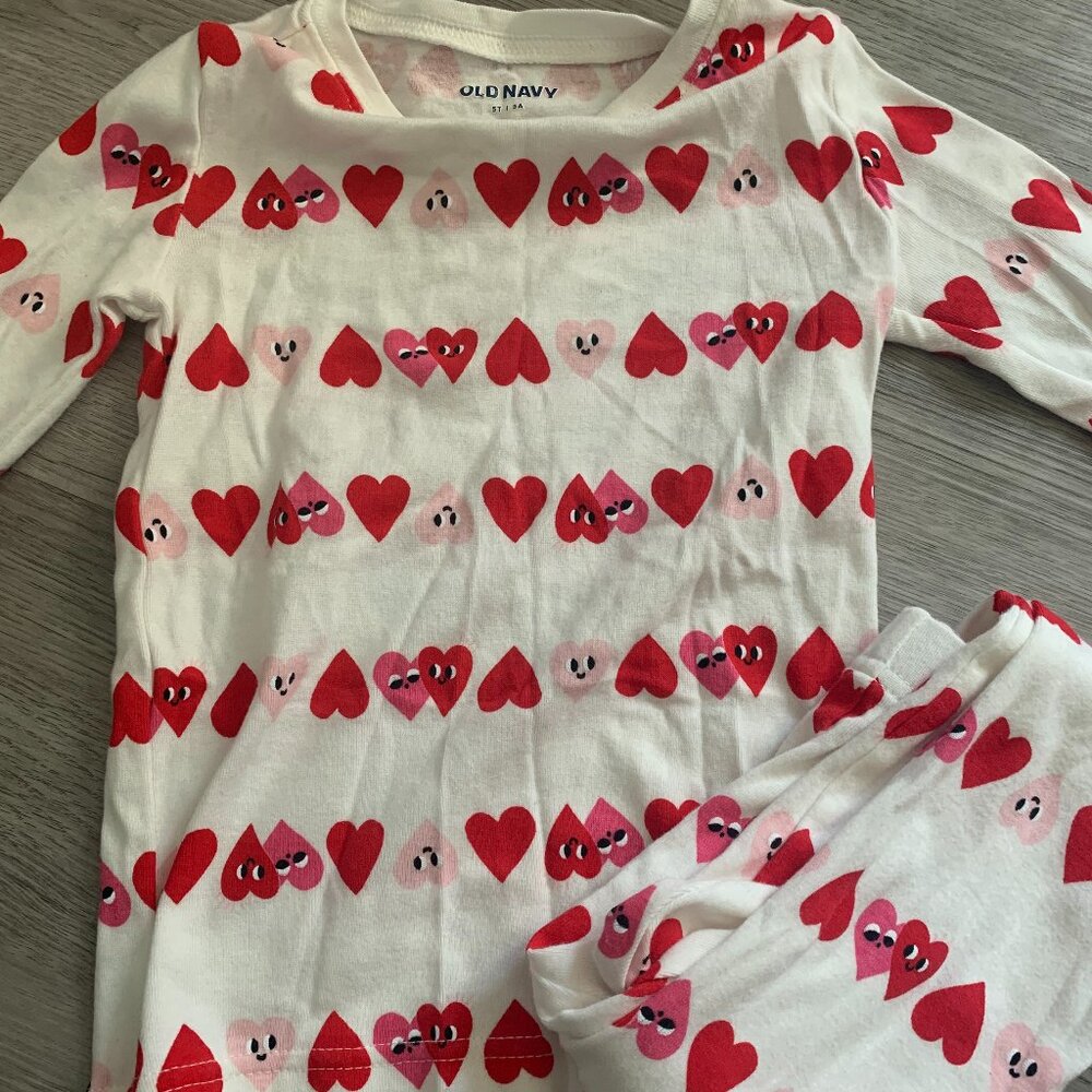 Children's Unisex Gender-Neutral Multicolour Heart Pajama Matching Set Snug Fit